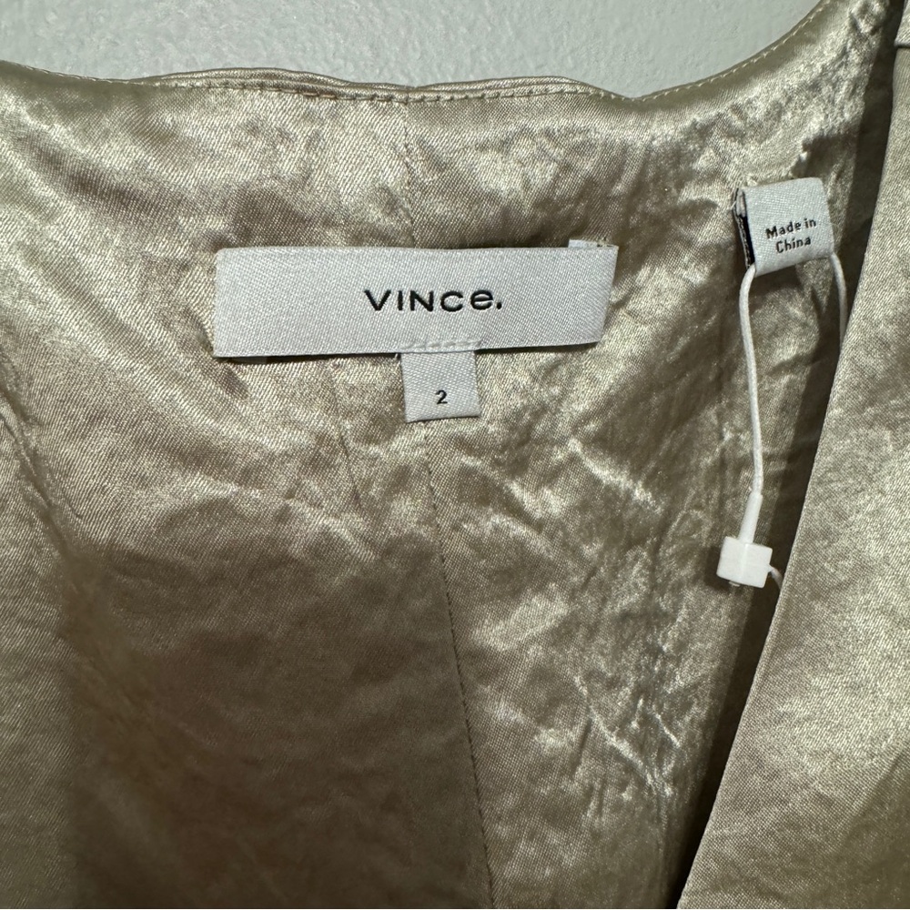 VINCE Satin Midi Slip Dress in Sepia NWT - Picture 10 of 14